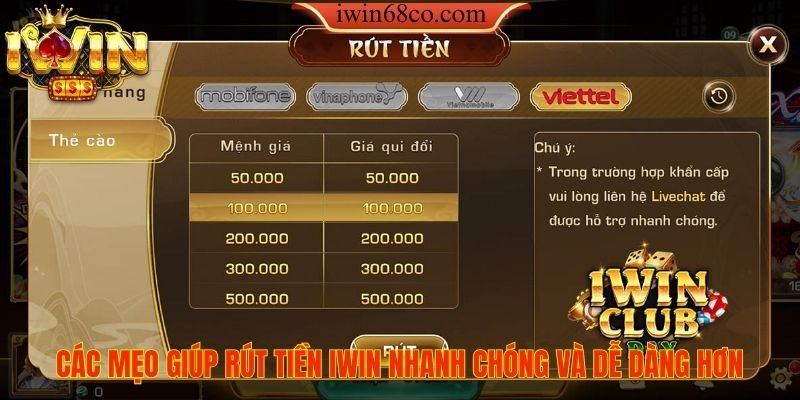 Các mẹo giúp rút tiền iwin nhanh chóng và dễ dàng hơn